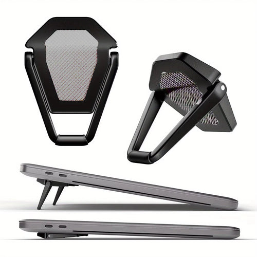 Mini invisible laptop stand attached to the underside of a laptop