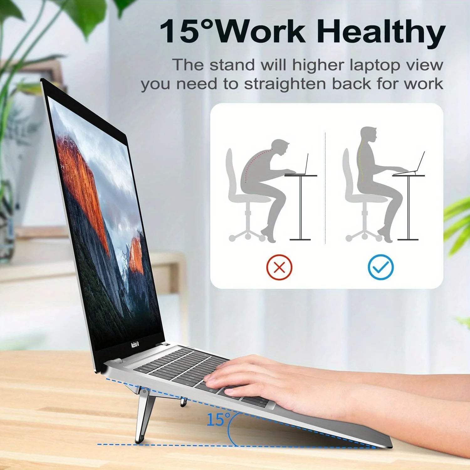 Airflow gap created beneath the laptop
